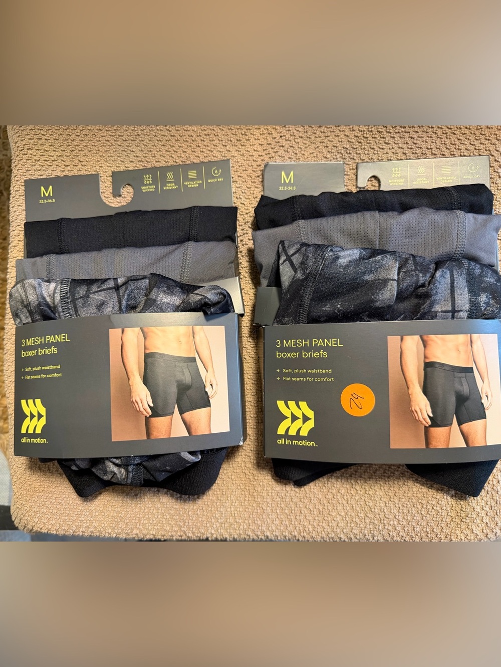 NWT Recycled Polyester-Spandex Size M 32.5-34.5 All in Motion 2-Pack Mesh Panel